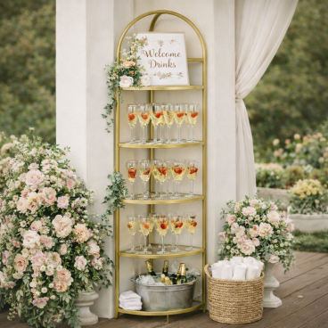 Gold corner shelf