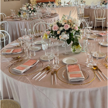 Round velvet tablecloth - powder pink