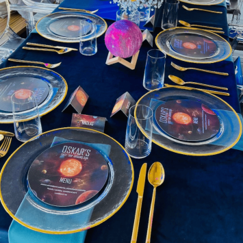 Rectangle velvet tablecloth - dark blue