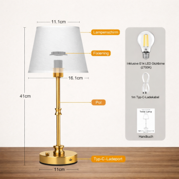 LED lampička bielo zlatá hladká