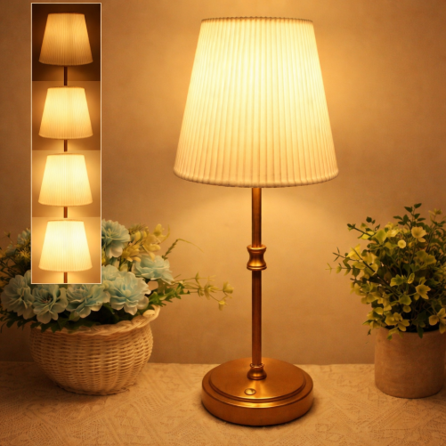 LED lampička bielo zlatá vrúbkovaná