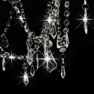 Crystal chandelier white - 8 bulbs