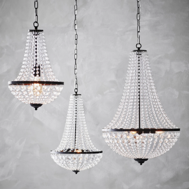 Luster krištáľový elegance - čierny