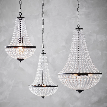 Luster krištáľový elegance - čierny