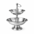 Silver 2-tiered stand