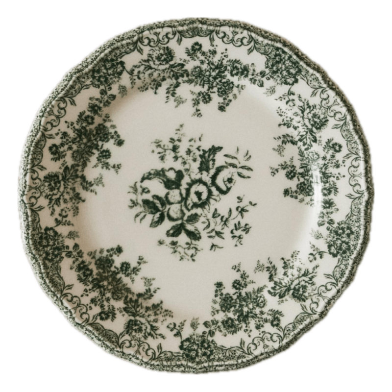 Green majolica plate - big