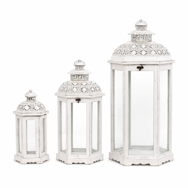 Lampáše biele - set 3 veľkosti