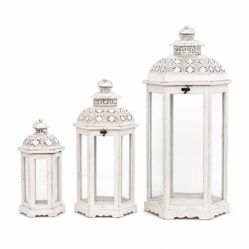 White lanterns - set of 3 sizes