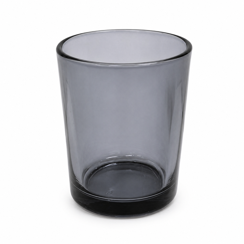 Black glass candlestick