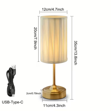LED lampička bielo zlatá hladká