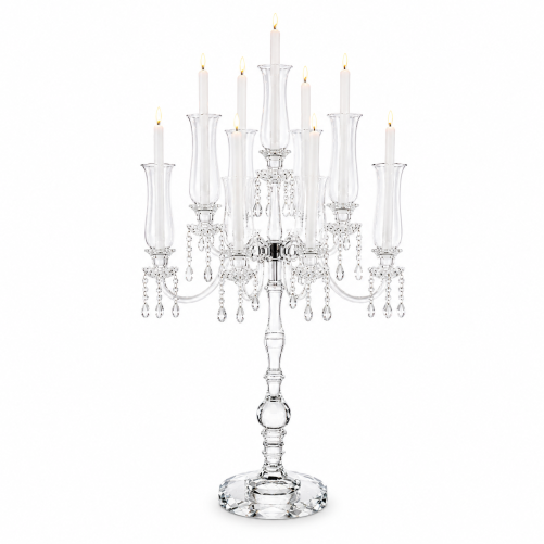 9-arm Glass candlestick with shade