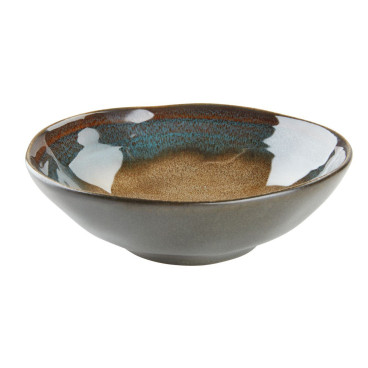 Brown-green stoneware bowl