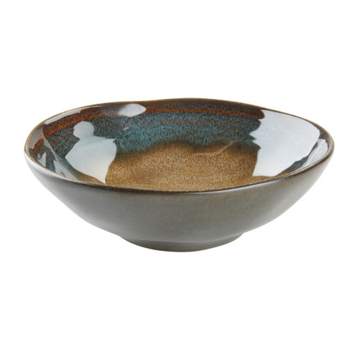 Brown-green stoneware bowl