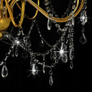 Crystal chandelier gold - 8 bulbs