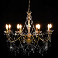 Crystal chandelier gold - 8 bulbs
