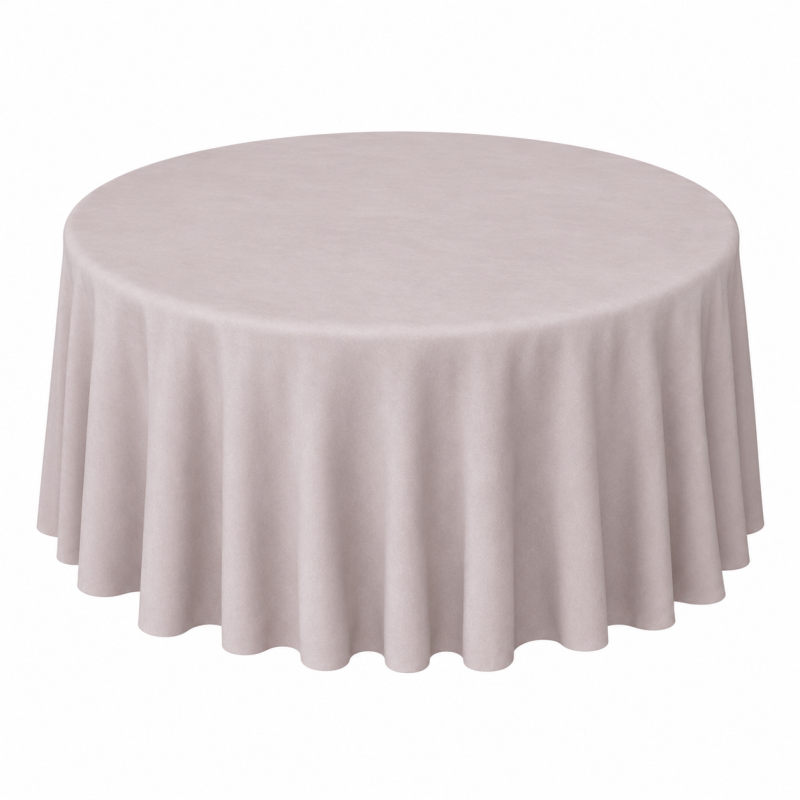 Round velvet tablecloth - caffe latte