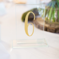 Glass number board - gold