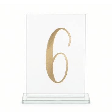 Glass number board - gold