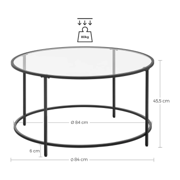 Konferenčný čierny Ø84cm