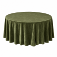 Round velvet tablecloth - mossgreen