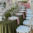 Round velvet tablecloth - mossgreen