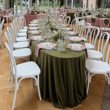 Rectangle velvet tablecloth - mossgreen