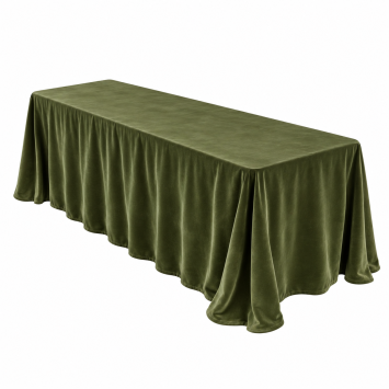 Rectangle velvet tablecloth - mossgreen