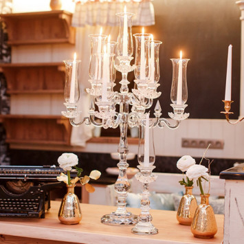 9-arm Glass candlestick with shade
