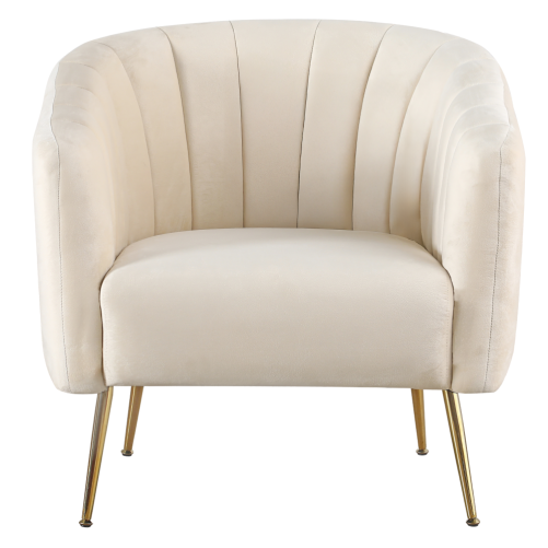 Beige velvet armchair
