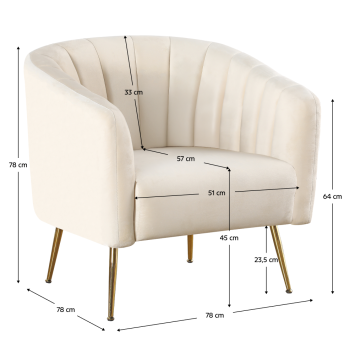 Kreslo beige zamatové