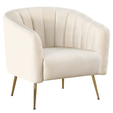 Ivory velvet armchair