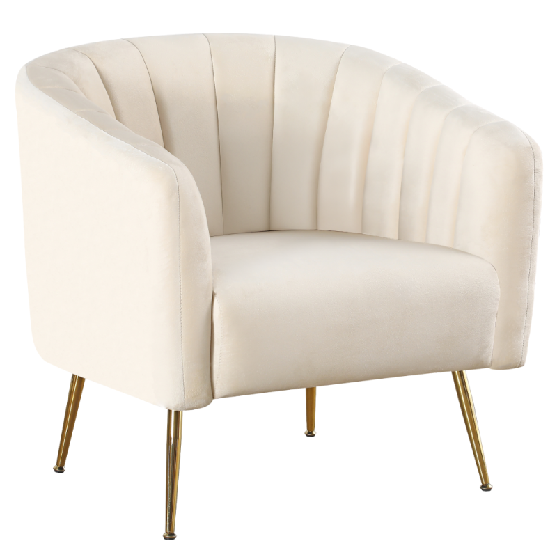 Ivory velvet armchair