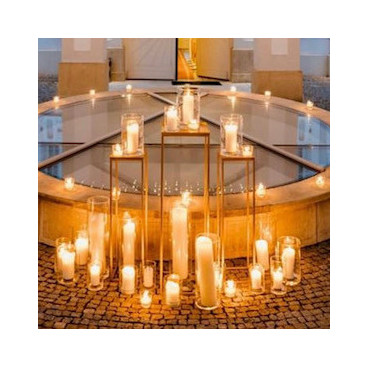 Gold cuboid pedestal 100cm