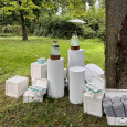Ribbed pedestals - set