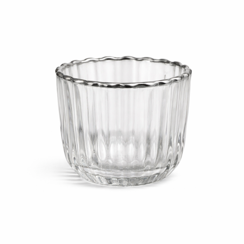 Candleholder with silver rim