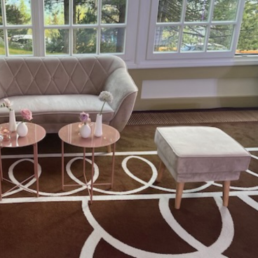 Beige footstool