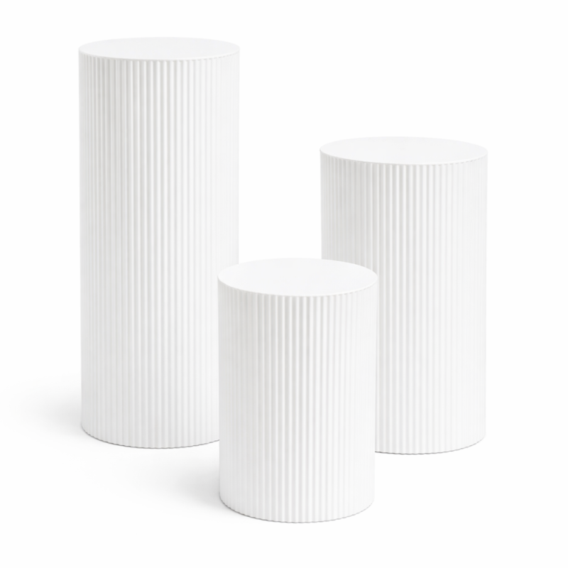 Ribbed pedestals - set