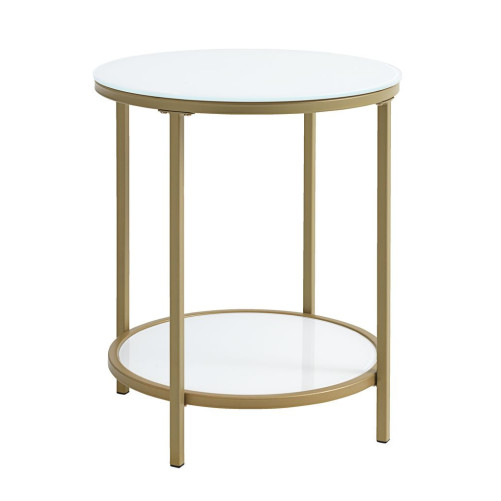 Konferenčný stolík bielo-zlatý Ø45cm