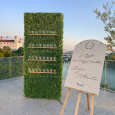 Green welcome drink wall