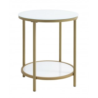Konferenčný stolík bielo-zlatý Ø45cm