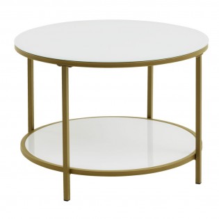 Konferenčný stolík bielo-zlatý Ø60cm