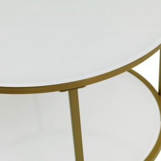 Konferenčný stolík bielo-zlatý Ø60cm